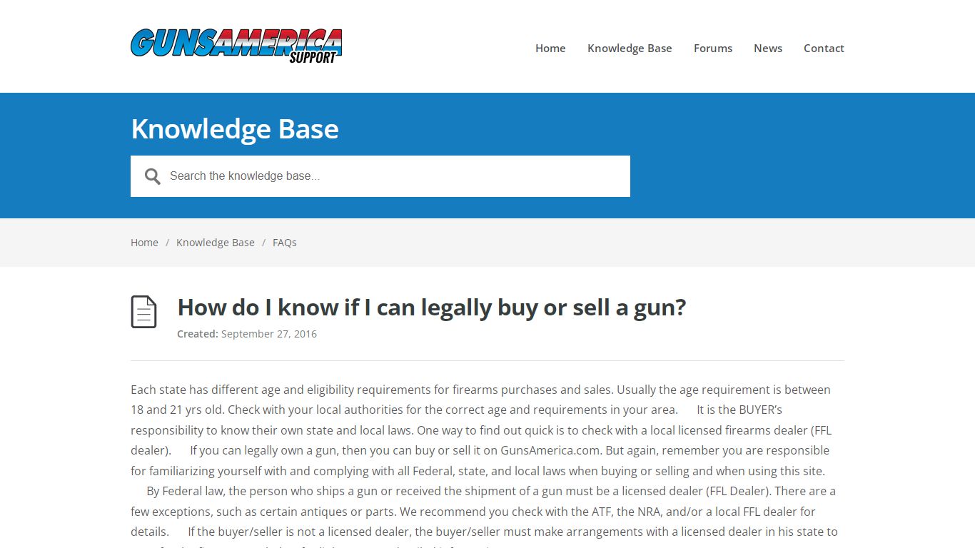 How do I know if I can legally buy or sell a gun?